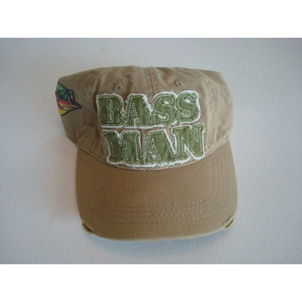 BASS FISHING MAN    BEACH‎ GOLF strapback  DEADSTOCK HAT CAP VINTAGE P3